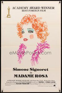 8b428 MADAME ROSA 1sh '78 La vie devant soi, cool artwork of Simone Signoret, French!