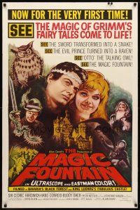 8b429 MAGIC FOUNTAIN 1sh '61 Brothers Grimm enchanting story of Xmas wonderland, cool art!