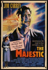 8b431 MAJESTIC int'l DS 1sh '01 great art of Jim Carrey, directed by Frank Darabont!