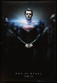 8b436 MAN OF STEEL chained style teaser DS 1sh '13 Henry Cavill in the title role as Superman!