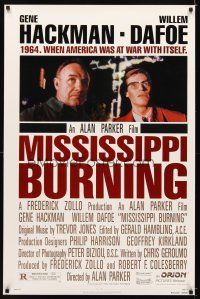 8b467 MISSISSIPPI BURNING 1sh '88 great image of Gene Hackman & Willem Dafoe!