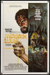 8b476 MOTHER LODE 1sh '82 artwork of wild man Charlton Heston, the last great treasure!