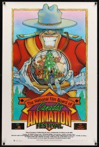 8b492 NATIONAL FILM BOARD OF CANADA'S ANIMATION FESTIVAL Canadian 1sh '91 Bayouth art of Mountie!