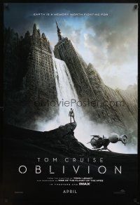 8b510 OBLIVION teaser DS 1sh '13 Tom Cruise, Morgan Freeman, cool sci-fi image of ruins!