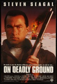8b516 ON DEADLY GROUND int'l 1sh '94 star/director Steven Seagal, Michael Caine, Joan Chen