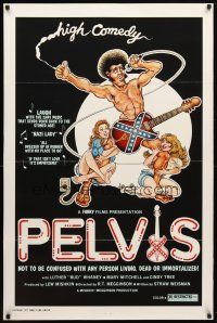 8b542 PELVIS 1sh '77 great Elvis comedy spoof, high comedy, wackiest art!