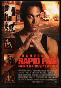8b583 RAPID FIRE style C int'l DS 1sh '92 Powers Boothe, Nick Mancuso, great image of Brandon Lee!