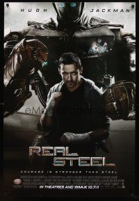 8b586 REAL STEEL advance DS 1sh '11 Hugh Jackman, champions aren't born, they're made!