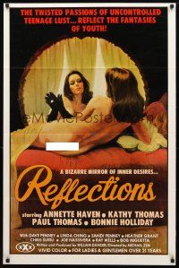 8b588 REFLECTIONS 1sh '77 Annette Haven, great sexy mirror artwork by Giguilliat!
