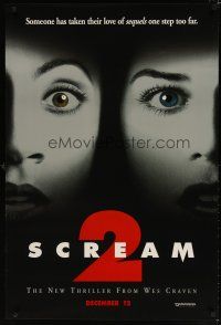 8b625 SCREAM 2 teaser 1sh '97 Wes Craven directed, Neve Campbell, Courteney Cox