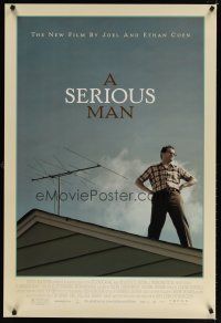 8b630 SERIOUS MAN DS 1sh '09 Coen Brothers directed, Michael Stuhlbarg on roof!