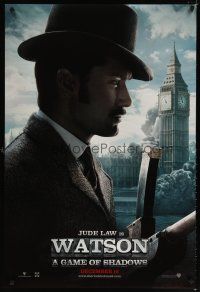8b640 SHERLOCK HOLMES: A GAME OF SHADOWS teaser DS 1sh '11 cool image of Jude Law as Watson!