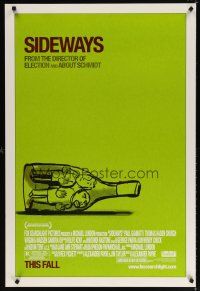 8b649 SIDEWAYS advance DS 1sh '04 Alexander Payne classic, cool art of men in bottle!