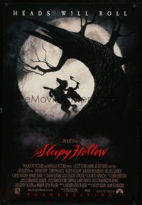 8b660 SLEEPY HOLLOW advance 1sh '99 directed by Tim Burton, cool image of headless horseman!