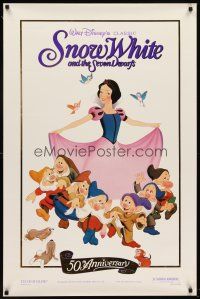 8b668 SNOW WHITE & THE SEVEN DWARFS foil 1sh R87 Walt Disney animated cartoon fantasy classic!