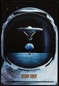 8b700 STAR TREK: THE FACE OF THE FUTURE commercial poster '92 the Enterprise in astronaut helmet