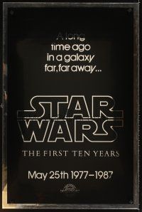 8b705 STAR WARS THE FIRST TEN YEARS Kilian style A foil teaser 1sh '87 George Lucas classic sci-fi!