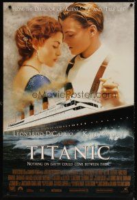8b752 TITANIC revised style B int'l DS 1sh '97 DiCaprio, Kate Winslet, with Gloria Stuart credited