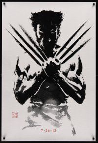 8b792 WOLVERINE style A teaser DS 1sh '13 cool stylized artwork of Hugh Jackman in title role!