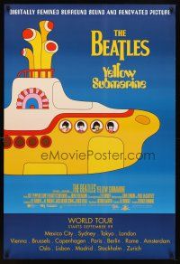 8b796 YELLOW SUBMARINE advance DS 1sh R99 psychedelic art of Beatles John, Paul, Ringo & George!