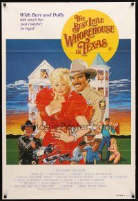 8c254 BEST LITTLE WHOREHOUSE IN TEXAS Aust 1sh '82 art of Burt Reynolds & Dolly Parton by Salk!