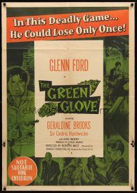 8c265 GREEN GLOVE Aust 1sh '52 Glenn Ford can only lose once in this deadly game!