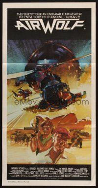 8c295 AIRWOLF Aust daybill '84 Jan-Michael Vincent, Borgnine, Alex Cord, Vaughn art of helicopter!