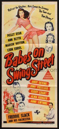 8c317 BABES ON SWING STREET Aust daybill '44 Peggy Ryan, Ann Blyth, Marion Hutton, Leon Errol!