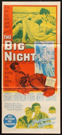 8c334 BIG NIGHT Aust daybill '60 Richardson Studio art, big money, big crime, big violence!