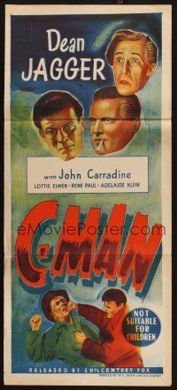 8c389 C-MAN Aust daybill '49 Dean Jagger as customs agent, John Carradine, Lottie Elwen!