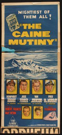 8c366 CAINE MUTINY Aust daybill '54 Humphrey Bogart, Jose Ferrer, Van Johnson & MacMurray!