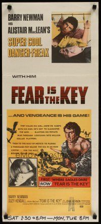 8c448 FEAR IS THE KEY Aust daybill '73 Alistair MacLean, art of Barry Newman & Suzy Kendall!