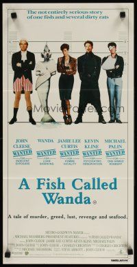 8c457 FISH CALLED WANDA Aust daybill '88 John Cleese, Curtis, Kline & Palin in police line up!
