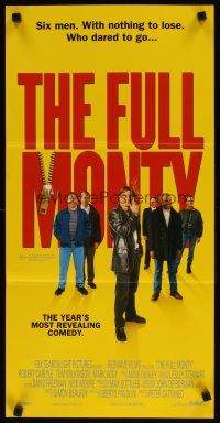 8c493 FULL MONTY Aust daybill '97 Peter Cattaneo, Robert Carlyle, Tom Wilkinson, male strippers!