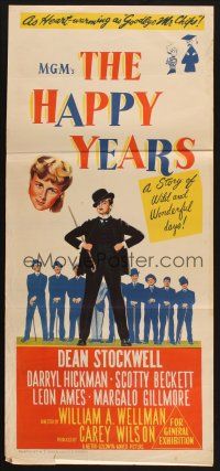 8c532 HAPPY YEARS Aust daybill '50 Dean Stockwell, Darryl Hickman, directed by William Wellman!