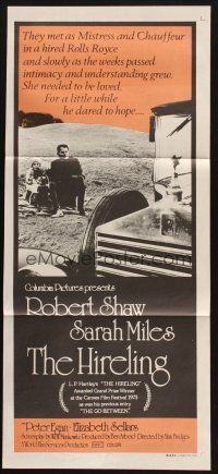 8c548 HIRELING Aust daybill '73 Robert Shaw as chauffeur to pretty Sarah Miles!