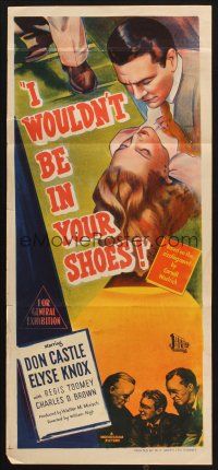 8c563 I WOULDN'T BE IN YOUR SHOES Aust daybill '48 Cornell Woolrich, Don Castle, Elyse Knox!