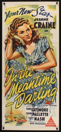 8c568 IN THE MEANTIME DARLING Aust daybill '44 Jeanne Crain tries to keep her husband at home!