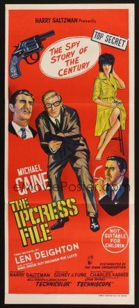 8c574 IPCRESS FILE Aust daybill '65 Michael Caine in the spy story of the century!