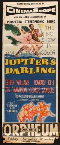 8c588 JUPITER'S DARLING Aust daybill '55 Esther Williams, Howard Keel, Marge & Gower Champion