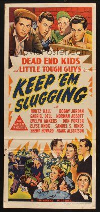 8c592 KEEP 'EM SLUGGING Aust daybill '43 great group image of Dead End Kids & Little Tough Guys!