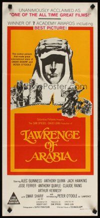 8c604 LAWRENCE OF ARABIA Aust daybill R70s David Lean classic starring Peter O'Toole!