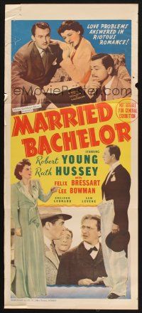 8c642 MARRIED BACHELOR Aust daybill '41 author Robert Young & fake wife Ruth Hussey!