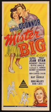 8c651 MISTER BIG Aust daybill '43 Gloria Jean, Peggy Ryan, cool art of Donald O'Connor!