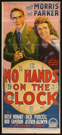 8c670 NO HANDS ON THE CLOCK Aust daybill '41 Richardson Studio art of Chester Morris & Parker!