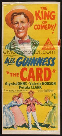 8c723 PROMOTER Aust daybill '52 The Card, Alec Guinness, Glynis Johns, different art!