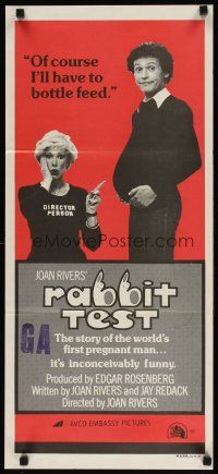 8c727 RABBIT TEST Aust daybill '78 director Joan Rivers, Billy Crystal is the first pregnant man!