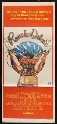 8c738 RANCHO DELUXE Aust daybill '75 Jeff Bridges, Sam Waterston, completely different art!