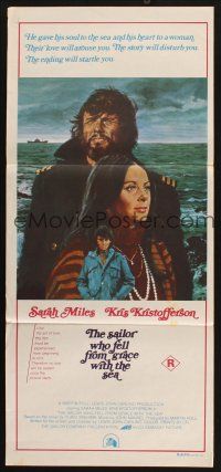 8c773 SAILOR WHO FELL FROM GRACE WITH THE SEA Aust daybill '76 Kris Kristofferson & Sarah Miles!