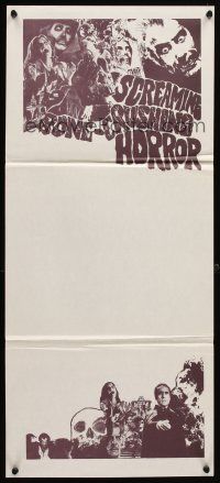 8c789 SCREAMING BONE-CRUSHING HORROR stock Aust daybill '70s Christopher Lee & Vincent Price!